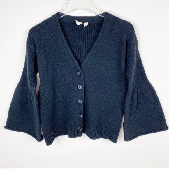 Moth Black Sweater with Bell Sleeves - Picture 1 of 10